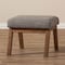 Baxton Studio Aberdeen Walnut Wood Finishing and Gravel Upholstered Ottoman 133-7145 - alternate 5